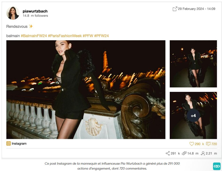 Le post le plus puissant de la PFW - © Meltwater