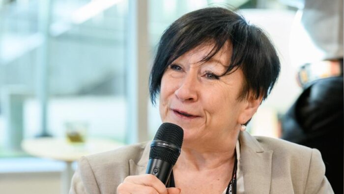 Béatrice Bellier-Ganiere lors du Grand oral de la Nuit de l’Immo 2024. - © Carole Desheulles